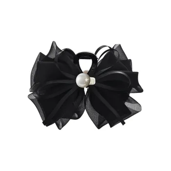 ROYALSASA Silk Chiffon, Faux Pearl Hair Clips Women's