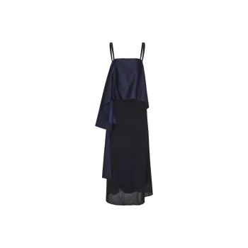 RUOHAN Slip Dresses Women's Black