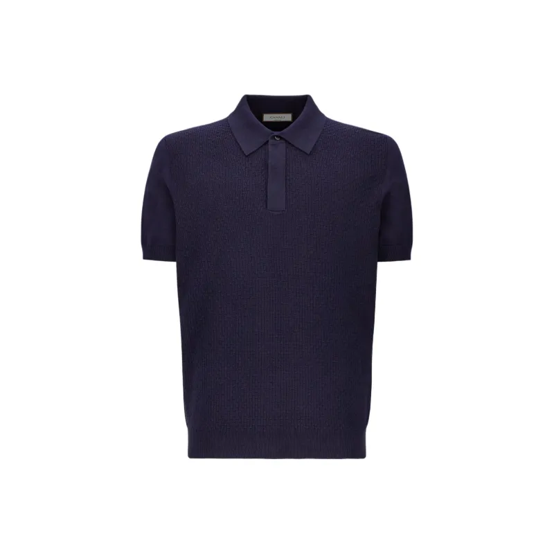 Canali Knitted Polo Shirt-0