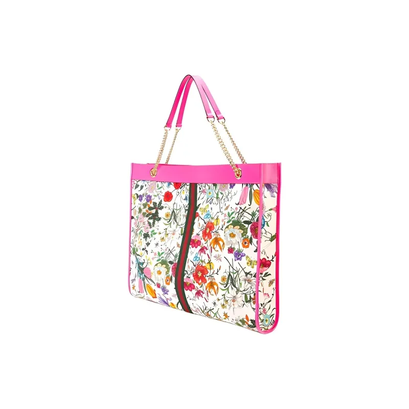 GUCCI Rajah Canvas With Leather Combo Bag Tote Bag Shopping Bag Shoulder Bag Handbag Women's Multicolor-1