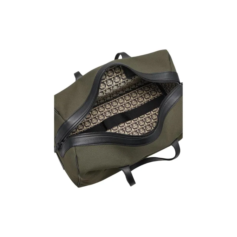 FERRAGAMO Canvas Bag Travel Bag Men's Green-6