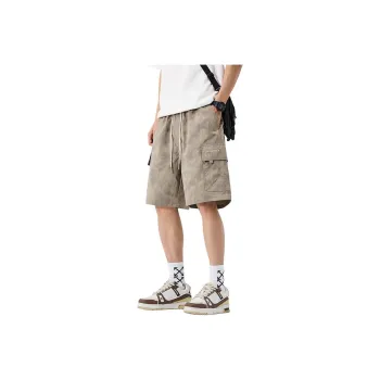 Menglaini Casual Shorts Unisex Khaki[Thin And Breathable]