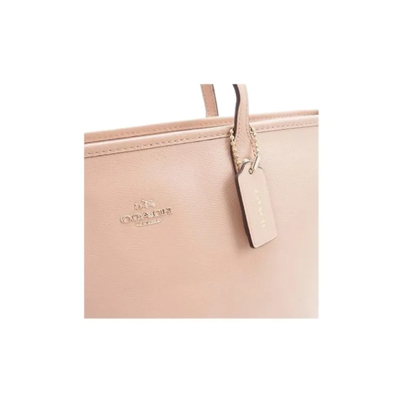 COACH City Cross-Stitch Canvas Leather Tote Bag Shopping Bag Shoulder Bag Handbag Large Size Women's Nude Pink-2