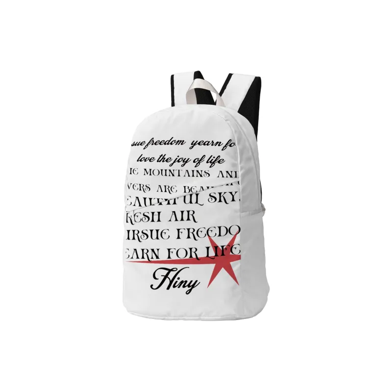 HINY Polyester Student Backpack Regular Unisex White-14
