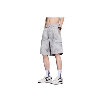 Menglaini Casual Shorts Unisex Beige Gray