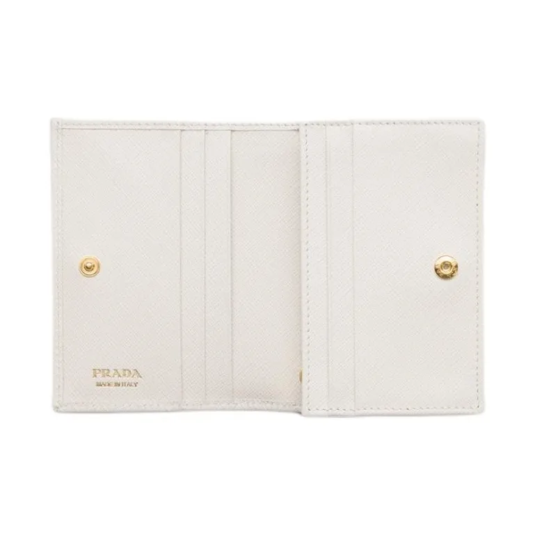 PRADA Saffiano Calfskin Wallet Women's White-2