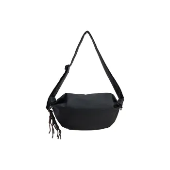 URBAN REVIVO Artificial Leather Crossbody Bag Medium Size Unisex Black/Khaki Green
