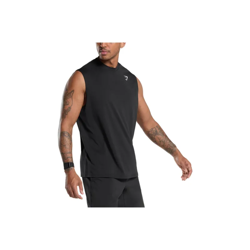 GYMSHARK Tank Tops Men Black-2