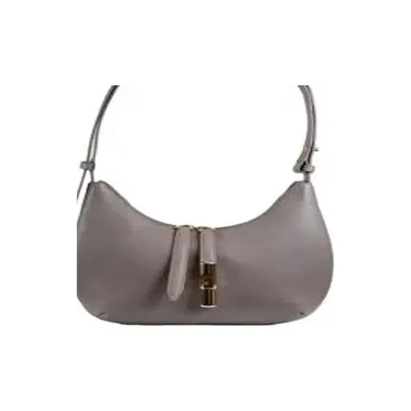 Furla GOCCIA Leather Shoulder Bag Women's Mud Gray Light Purple-2