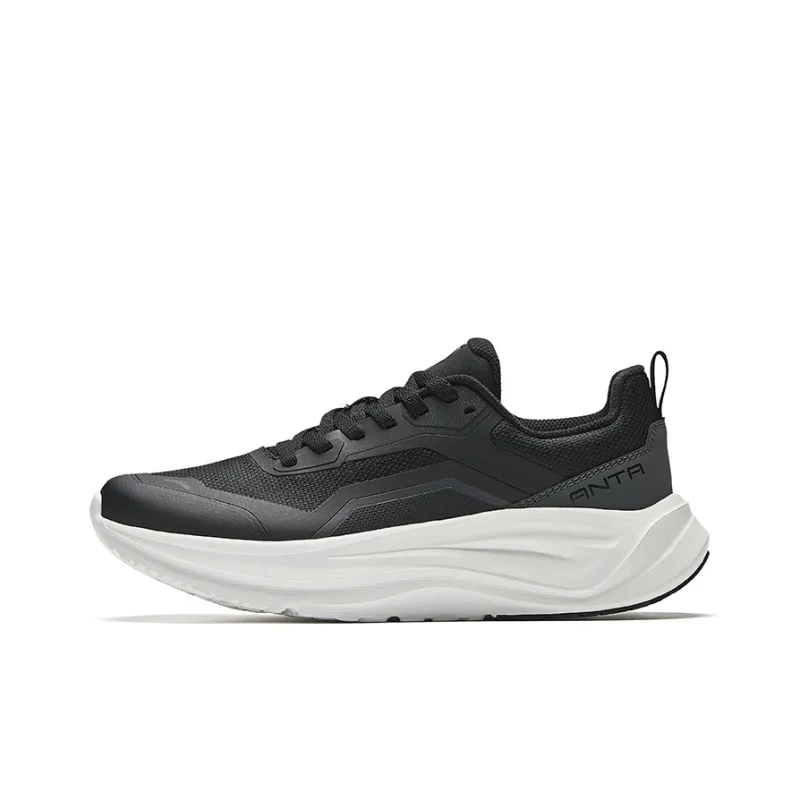 Anta Abrasion Resistant Slip Resistant Low Top Training Shoes Women's Black White-0