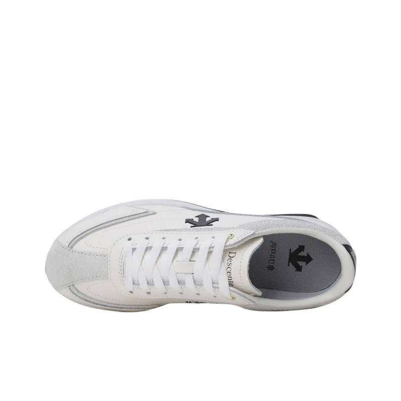 DESCENTE Cron Racer Anti Slip Wear Resistant Low Top Casual Shoes Unisex White Black-2