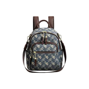H YXIANG PVC One Shoulder Portable Backpack Unisex Blue