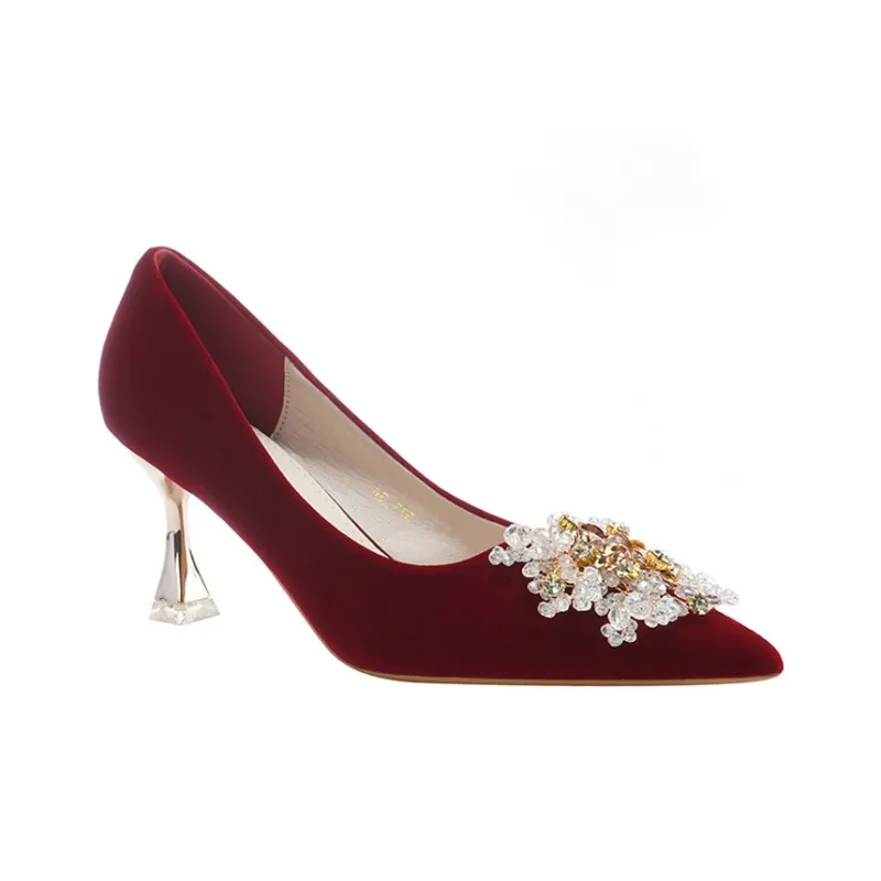 KATHRYN WILSON Slim Heel High Heels 7.5cm Women's Burgundy-1