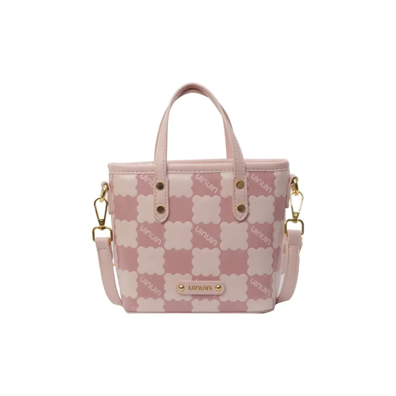 TOUTSEUL YOLO Pu One Shoulder Handbag Unisex Ecru/Pink/Brown-5
