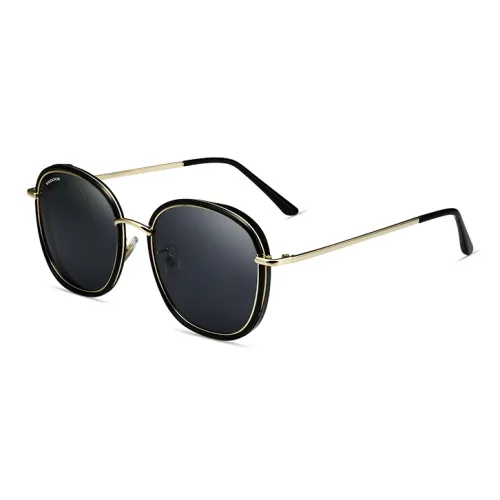 VEGOOS TR/Memory Plastic Metal Oval Sunglasses Women's