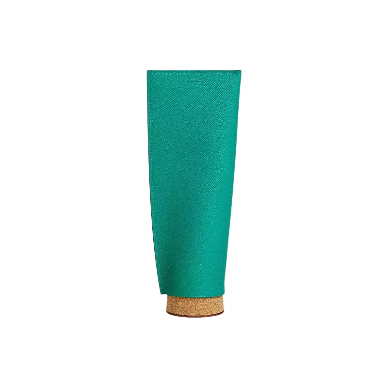 HERMES Calfskin Eyeglass Pouch Unisex Green-1