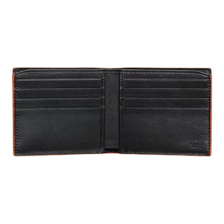 GUCCI GG Marmont Leather Wallet Men's Black & Orange-4