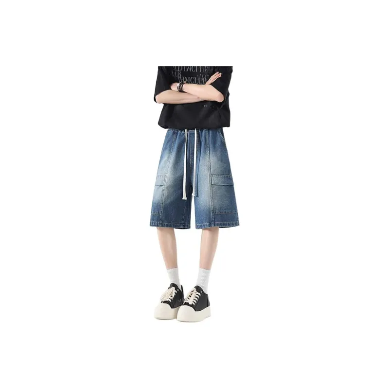 Warrior Huichao Riding The Wind Collection Denim Shorts Unisex-8