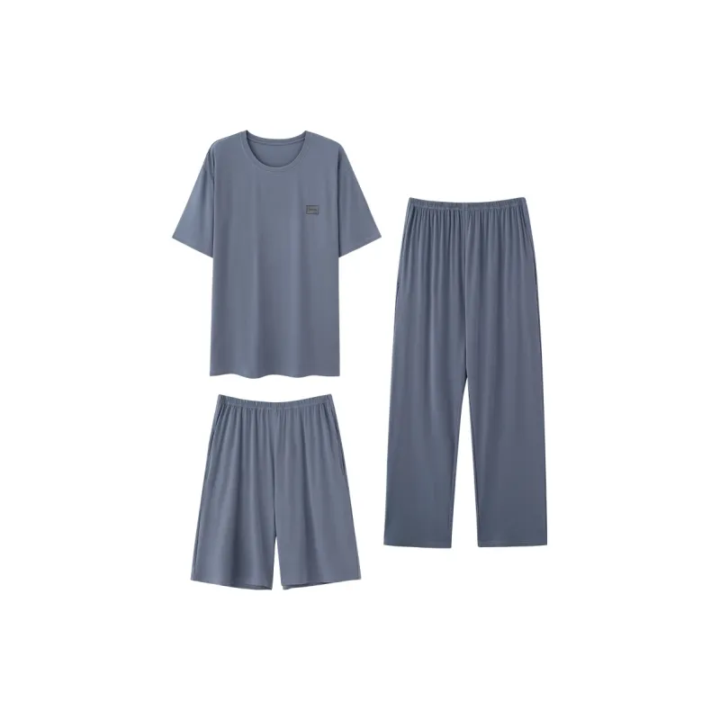 PLANDOO Pajama Set Men's Light Navy Blue-0