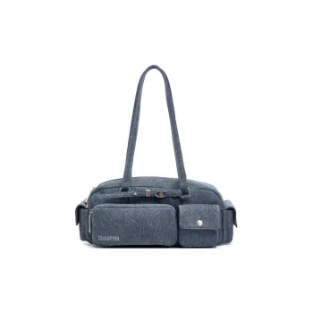 Champion Artificial Leather Shoulder Bag Women's Medium Blue Denim/Silver White/Black