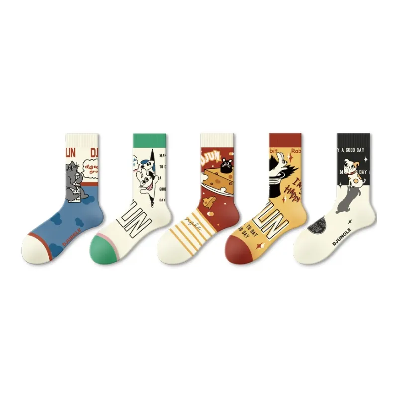 Gentle Welcome Mid Calf Socks Unisex 5 Pack-2