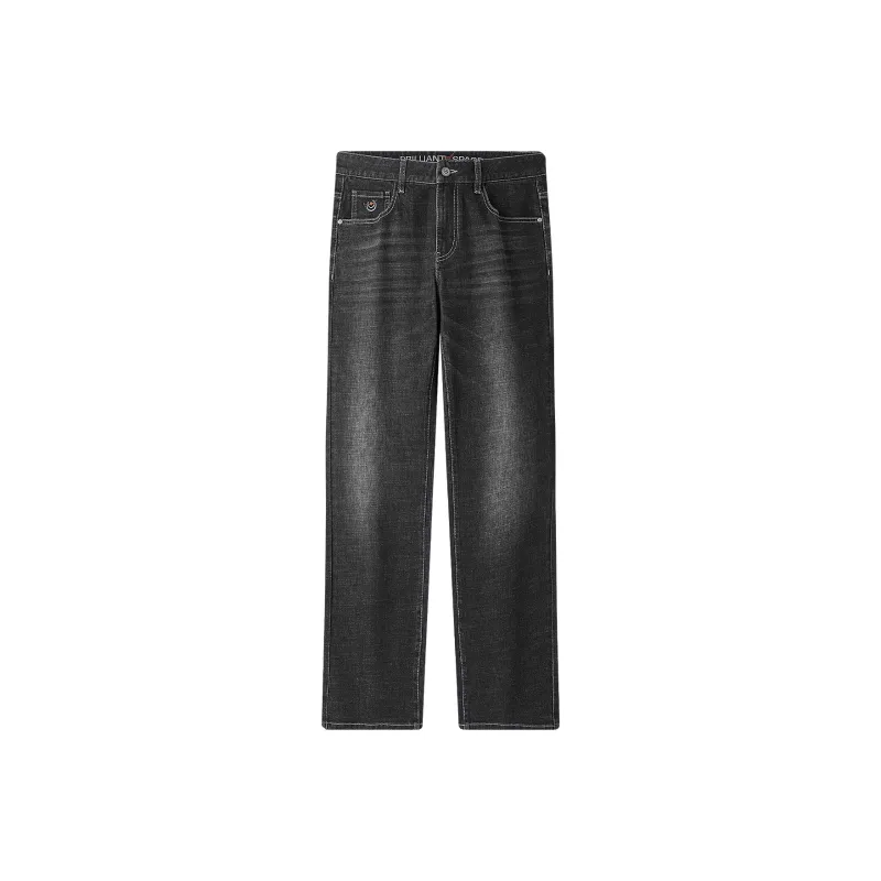 HLA Jeans Men Black Denim Gradient Dark 7C-0