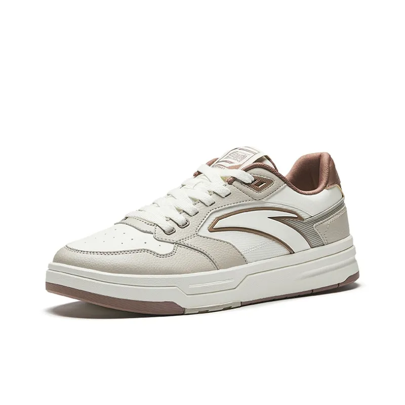 Anta Slip Resistant Shock Absorbers Low Top Skateboard Shoes Men's White Gray Umber-1