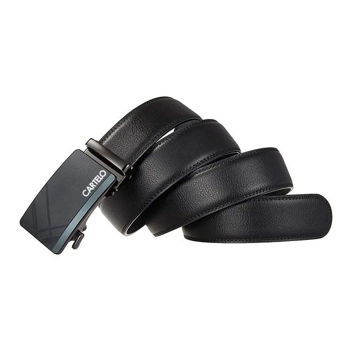 CARTELO Cow Leather Belts Men's Width 3.5CM-2