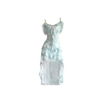 GUOZHEN Slip Dresses Women's Green