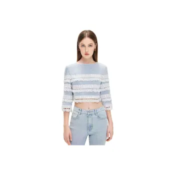 Miss Sixty Crop Tops Women's Light Blue