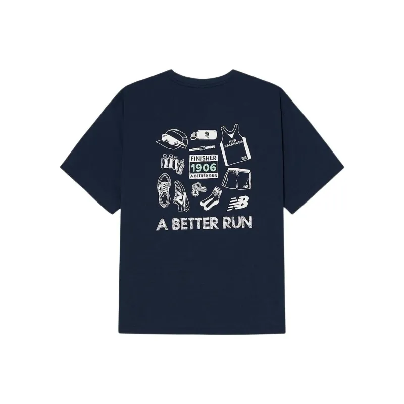New Balance T Shirt Unisex Marine Blue-1