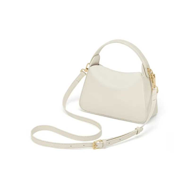 CinvaiKrose Cow Leather Lunch Bag, Shoulder Bag, Crossbody Bag, Handbag Trumpets Women's Ecru-3