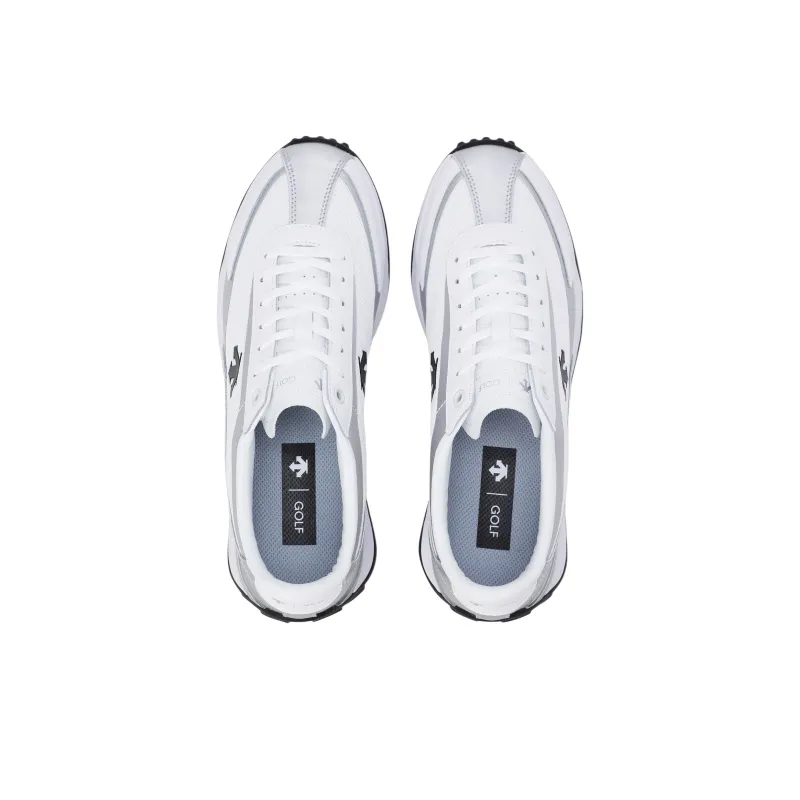 DESCENTE Chron Anti Slip Wear Resistant Low Top Golf Shoes Unisex White Silver-3