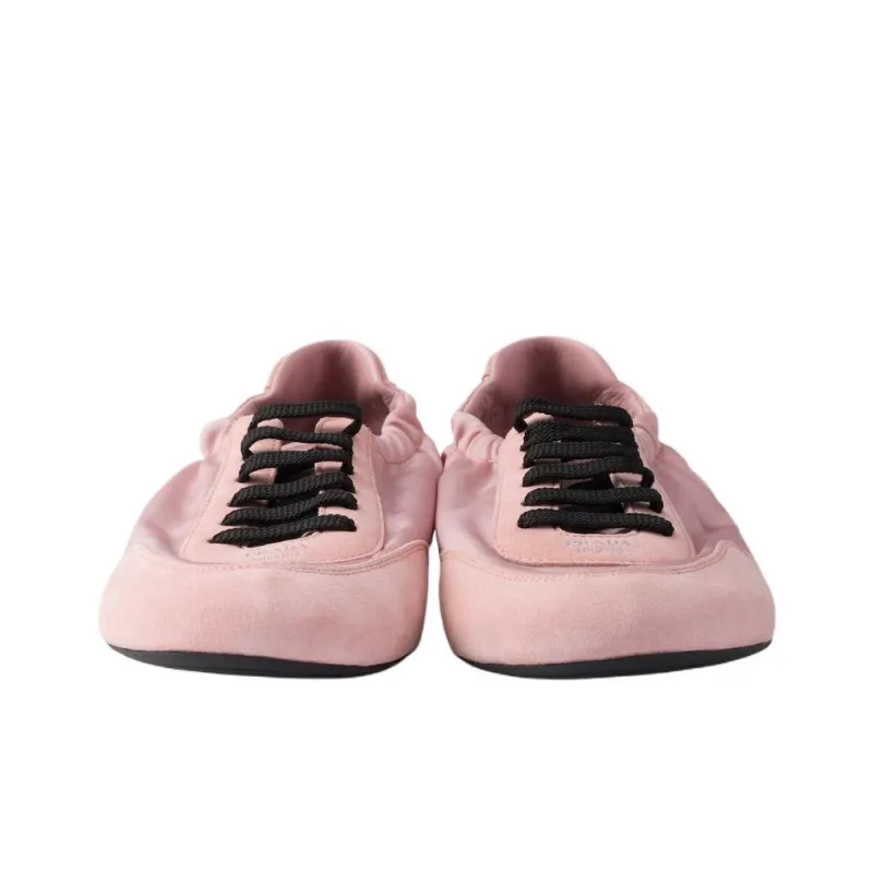 PRADA Collapse Low Top Casual Shoes Women's Peach Pink-4