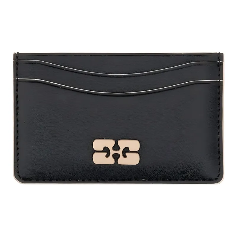 GANNI Leather Card Holder Women's Black-0