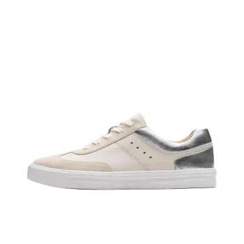 Clarks Makea Court Low Top Skateboard Shoes Women's Silver