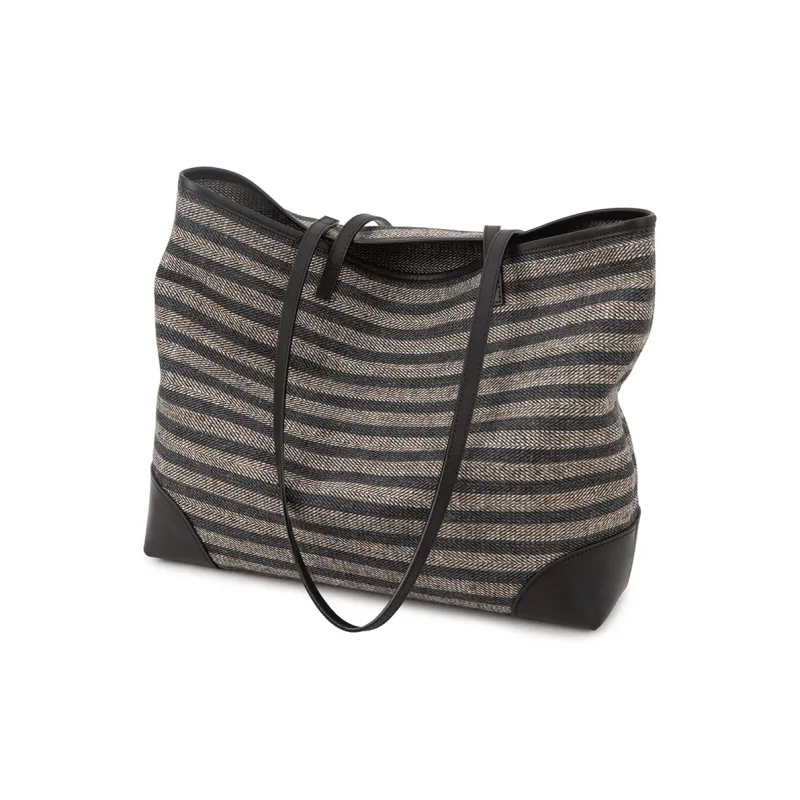 VENOF Fabric Tote Handbag, Shoulder Bag Tubas Women's Effortless Black-2