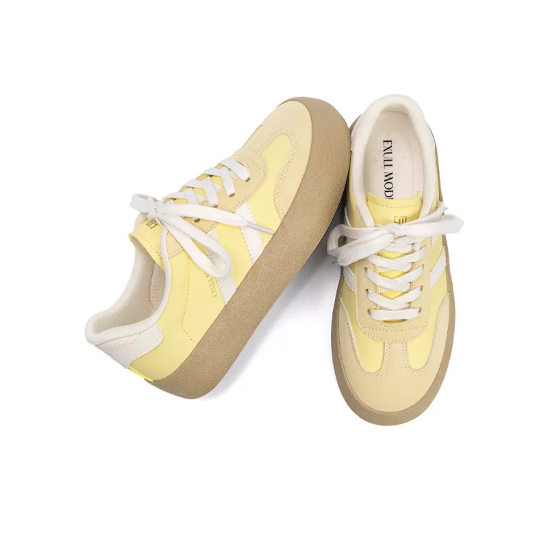 EXULL Q Low Top Skateboard Shoes Women's Yellow-4