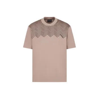 EMPORIO ARMANI Lyocell blend Jersey T shirt With Chevron Flock Detail