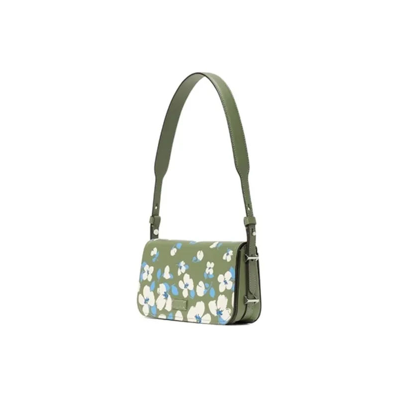 Kate Spade Cow Leather Shoulder Bag Trumpets Women's Green-1
