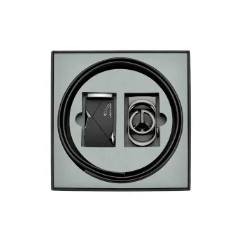 JAGUAR Top Grain Cow Leather Belts Men's Black 3.5cm