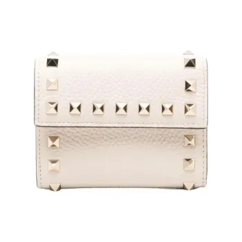 Valentino Calfskin Wallet Women's Beige