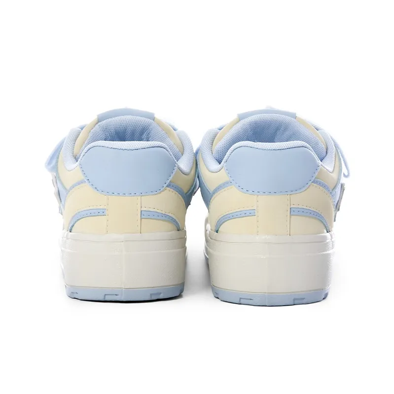 The New Age Family Low Top Skateboard Shoes Women's Yellow Blue-3