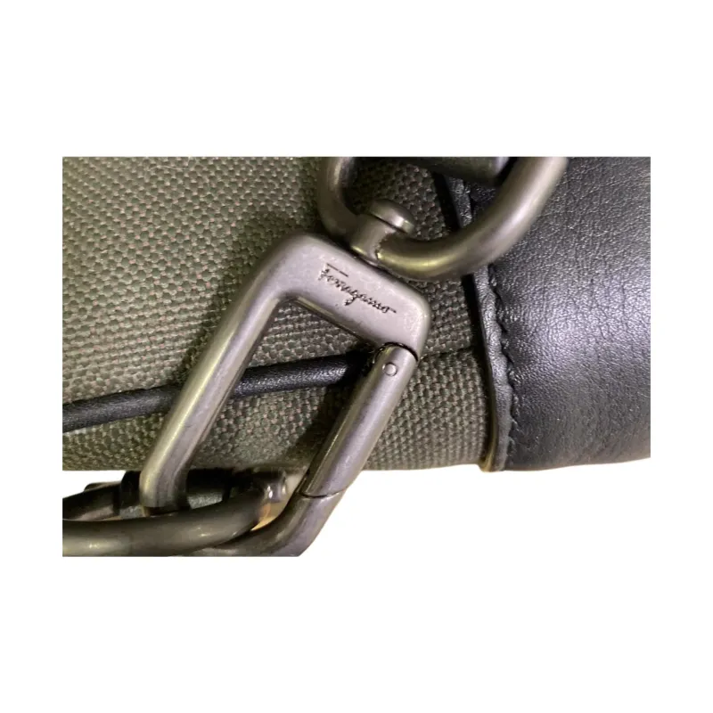 FERRAGAMO Canvas Bag Travel Bag Men's Green-7
