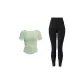 [Fixed Pad Short-Sleeved+Pants]Sprout Green+Starburst Black