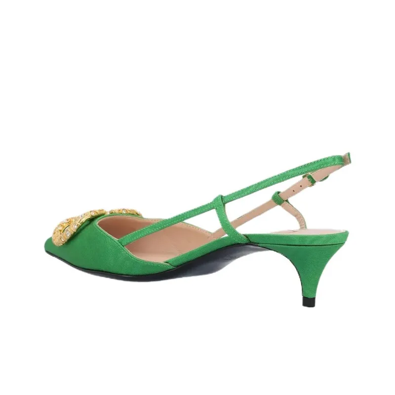 Valentino VLogo Signature Garavani Slim Heel High Heels 4cm Women's Green-3
