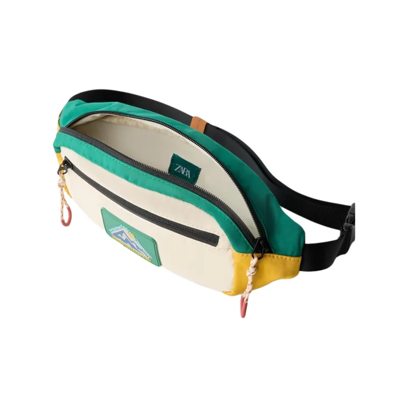 ZARA Polyester Fanny Pack Men's Yellow & Green & White-4