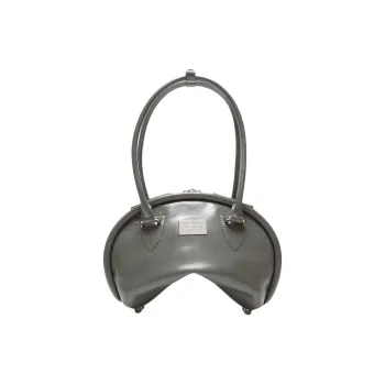 Acne Studios Cow Leather Bowling Bag Handbag Mini Women's Charcoal Gray