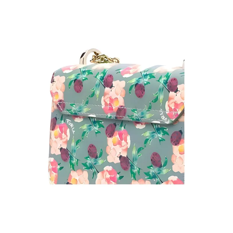 Furla Metropolis Collection Leather One Shoulder Handbag Crossbody Bag Women's Green & Multicolor-2
