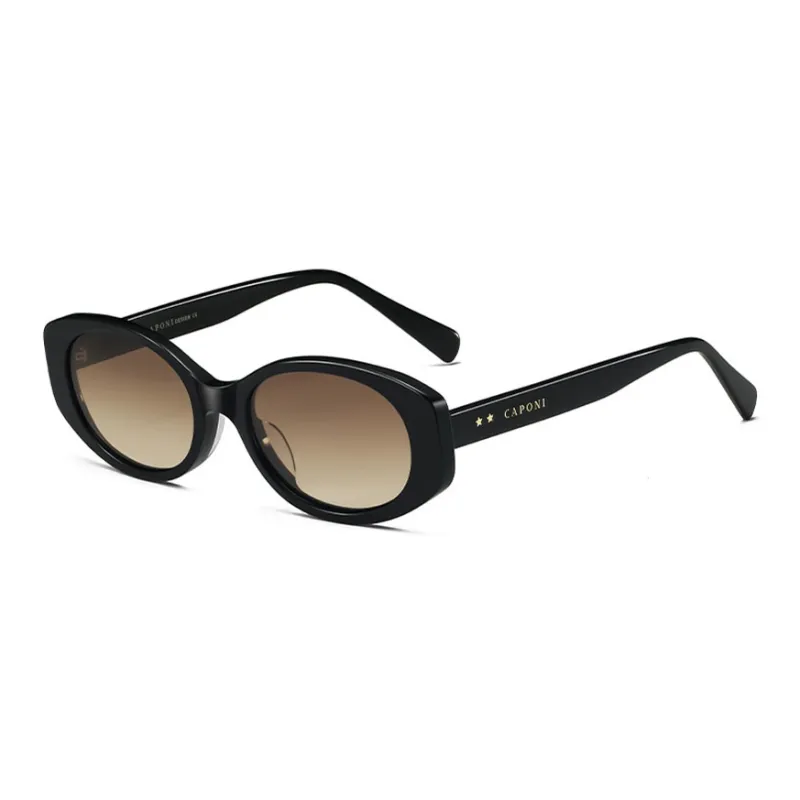 CAPONI Plate Frame Cat Eye Sunglasses Unisex-3